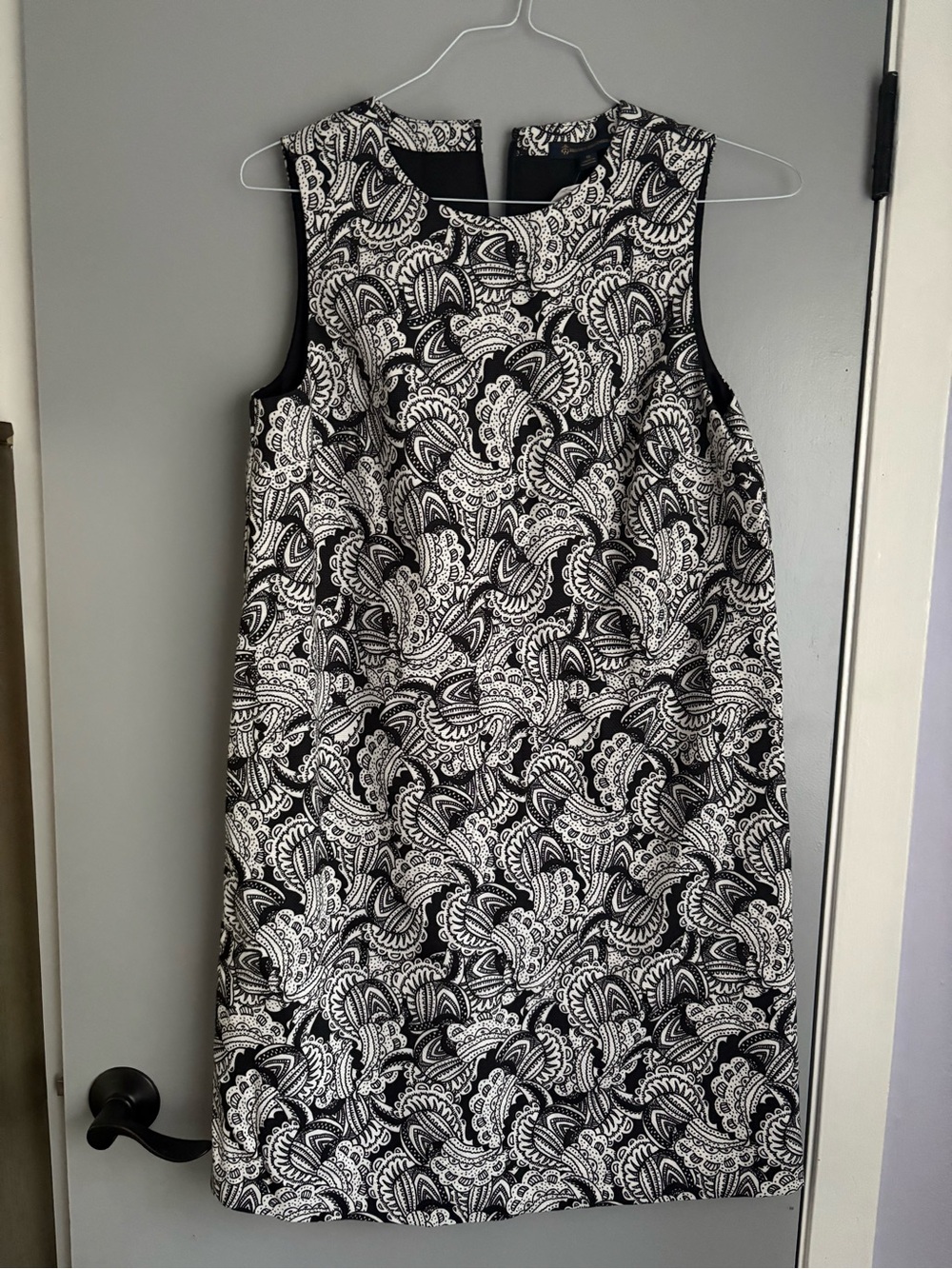 Brooks Brothers Black and White Paisley Dress